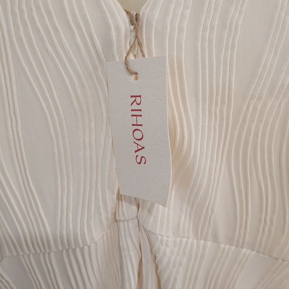 NWT Ripple Textured Sleeveless Cocktail Mini Dress (Med) Clean Girl Minimalist - Picture 8 of 11
